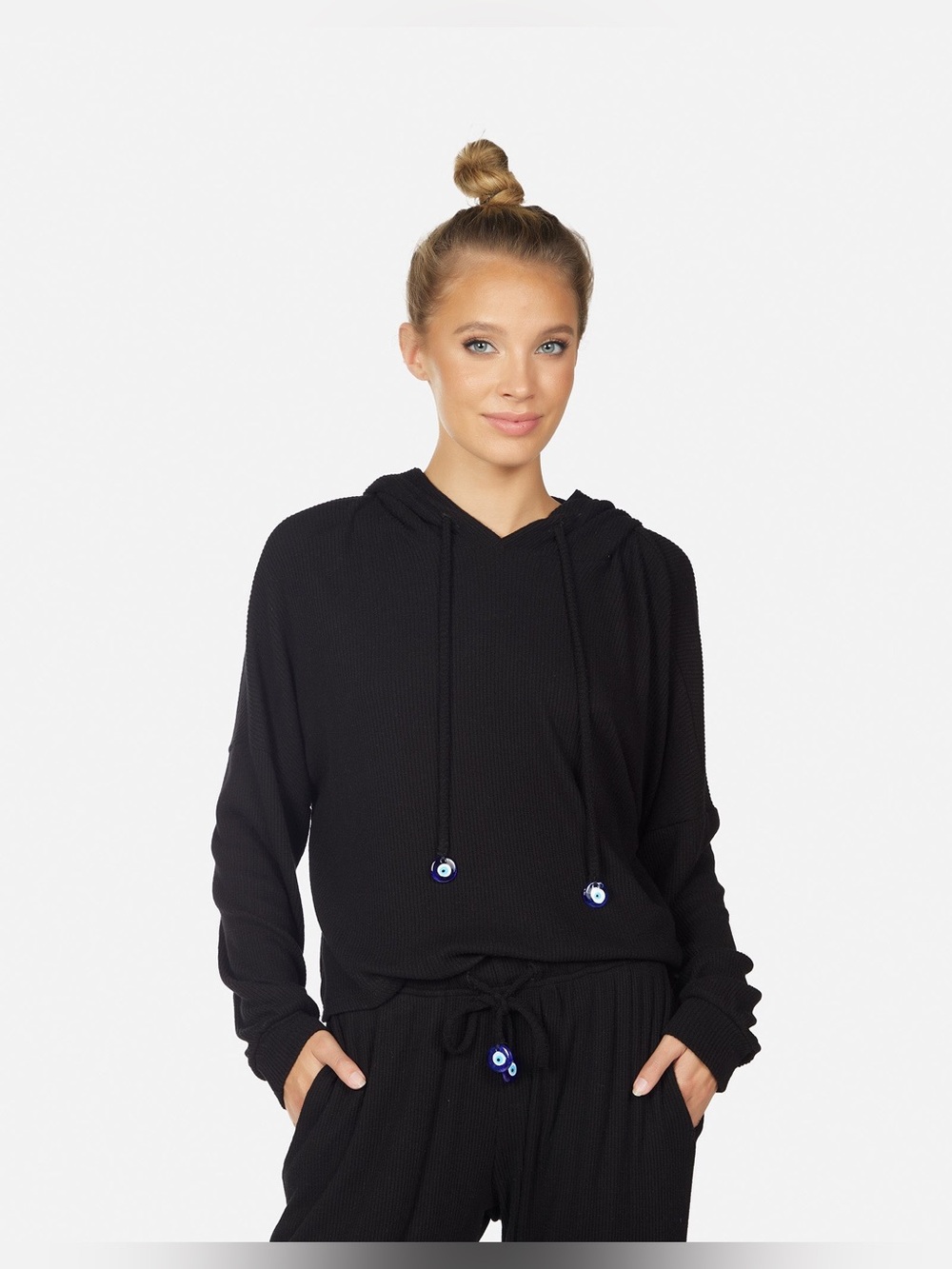 Michael Lauren Prentiss Evil Eye Charm Hoodie size Large